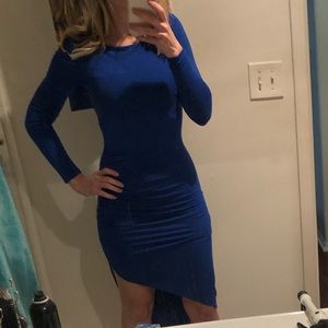 Asymmetric dress royal blue
